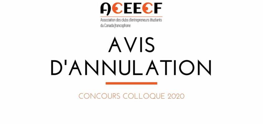 Annulation du Concours/Colloque annuel de l’ACEECF à Winnipeg 2020
