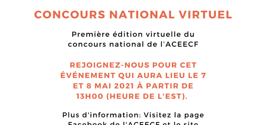 Concours national virtuel de l’ACEECF – Édition 2021